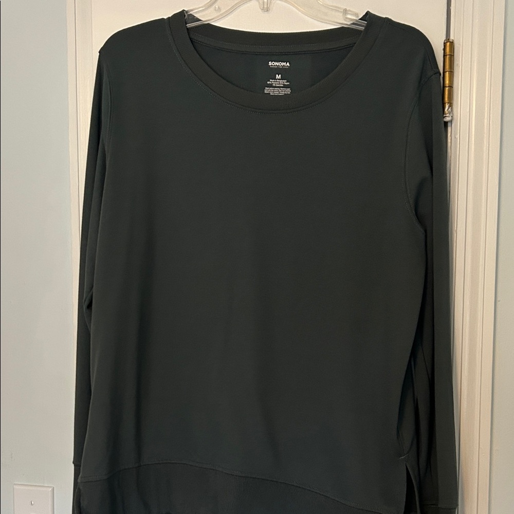 Sonoma Women's Dark Green Long Sleeve Tee